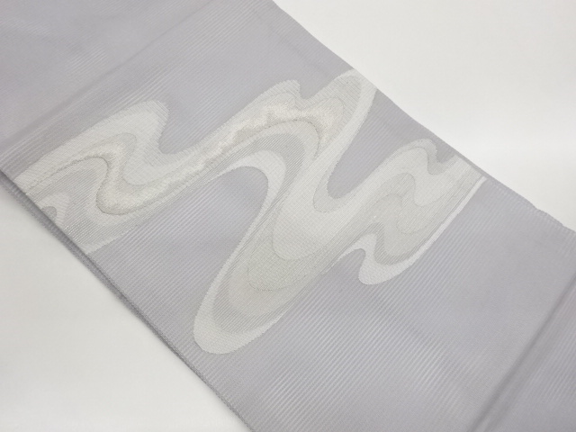 JAPANESE NAGOYA OBI FOR SUMMER / WOVEN ABSTRACT WAVE